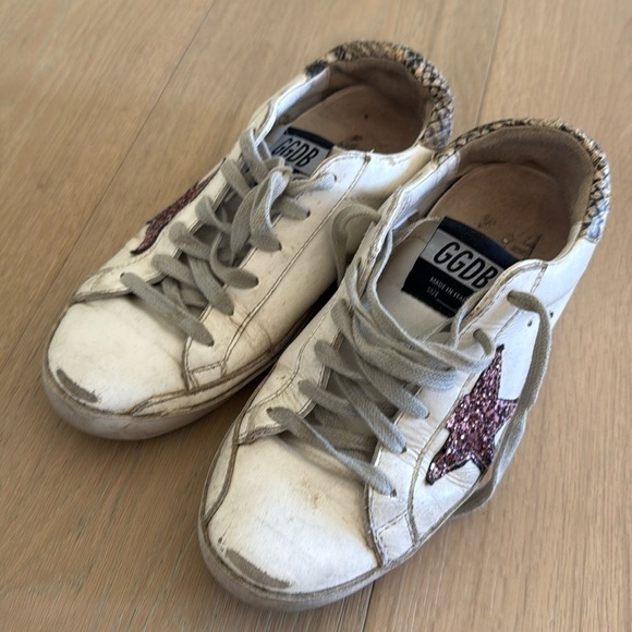 Golden Goose sneakers authentic pink glitter star with snakeskin sz 35/5 - Picture 1 of 10